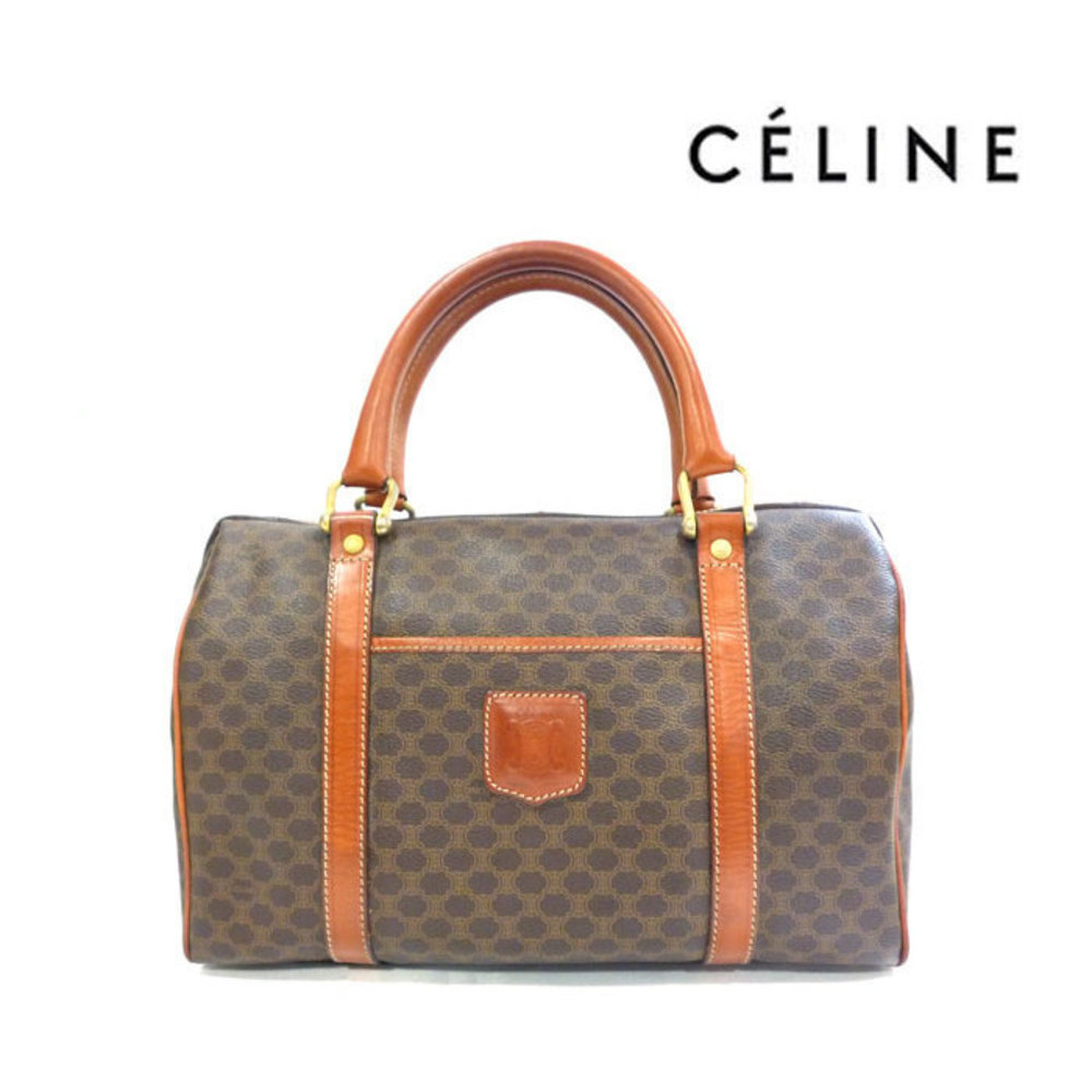 Celine Mini Boston Brown Macadam Pattern - image 1